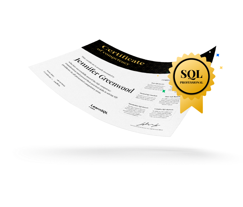 sql certificate